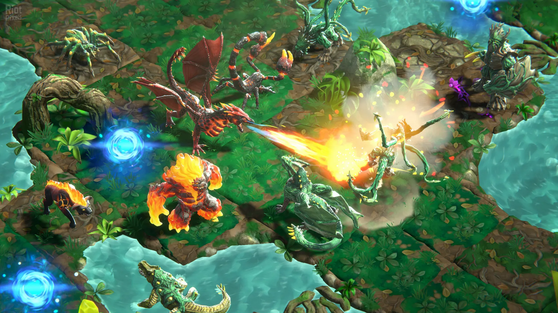 Captura Eldrador Creatures Shadowfall – Combate En Una Jungla Magica Con Criaturas Y Explosiones