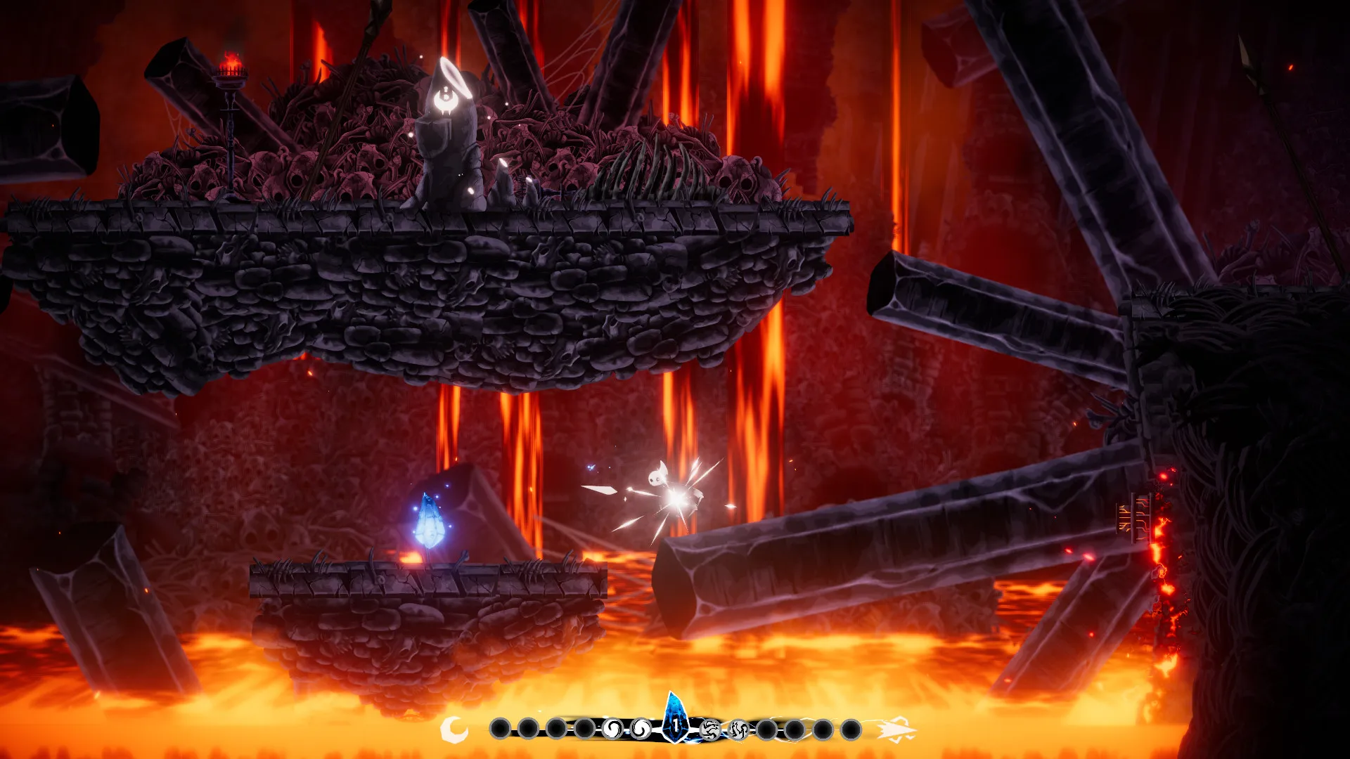 Captura Elypse – Plataforma Flotante Sobre Lava Con Diseno Oscuro Y Ambientacion Infernal