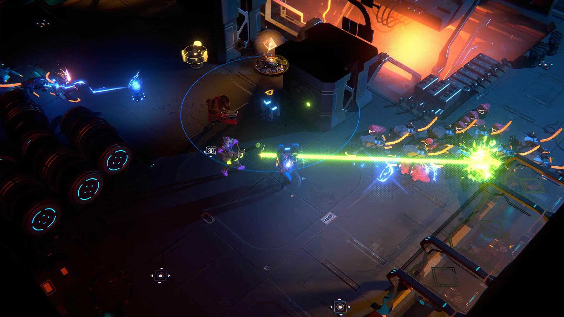 Captura Endless Dungeon – Disparos De Energia Laser En Combate Dentro De Una Nave