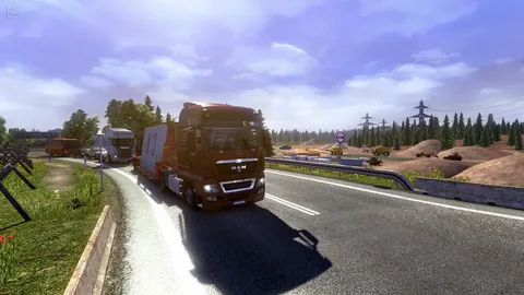 Captura Euro Truck Simulator 2 Un Camion Avanza Por Una Carretera Rural Durante El Dia
