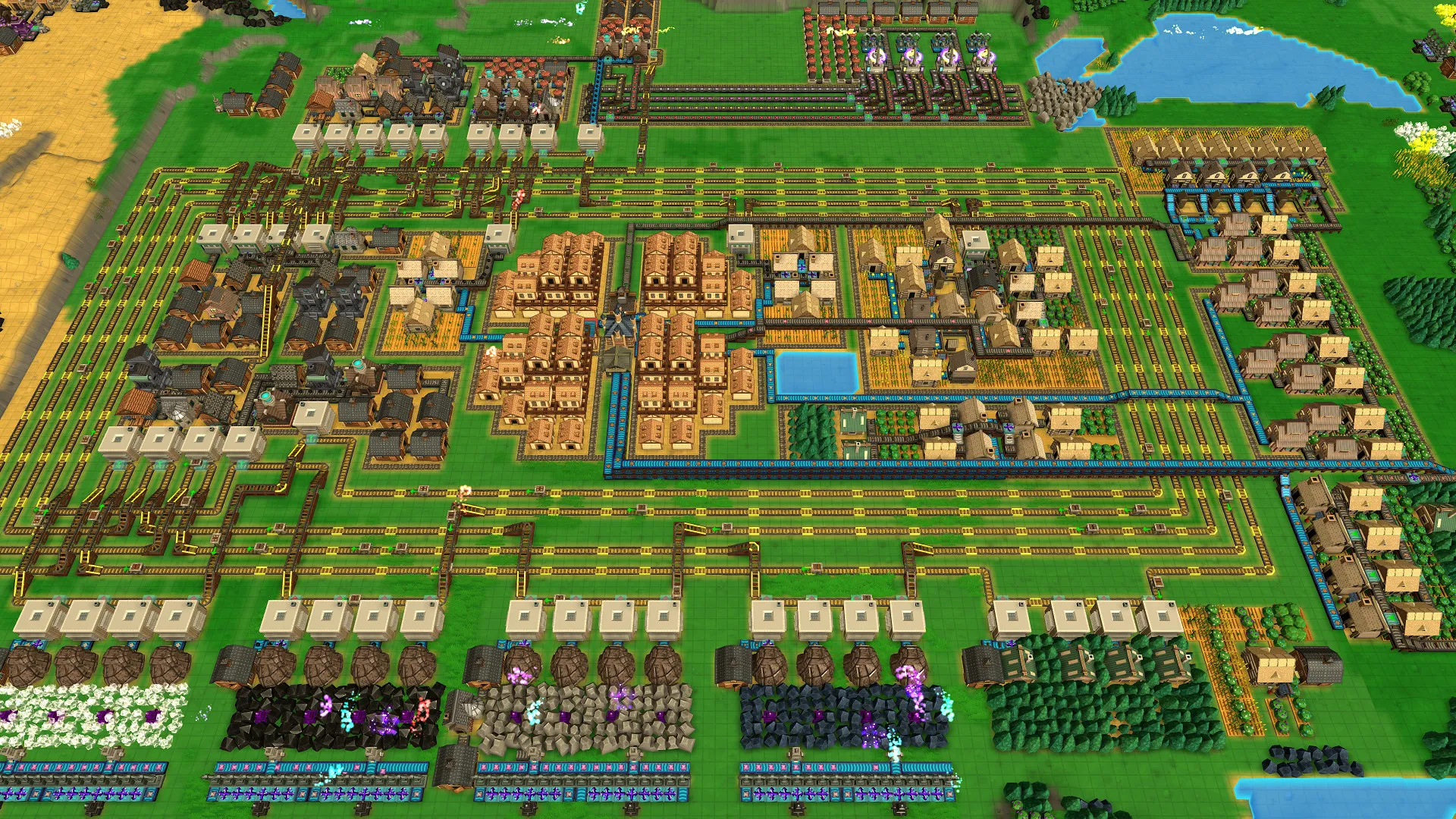 Captura Factory Town Disposicion Simetrica De Casas Caminos Y Parcelas De Cultivo En Un Pueblo