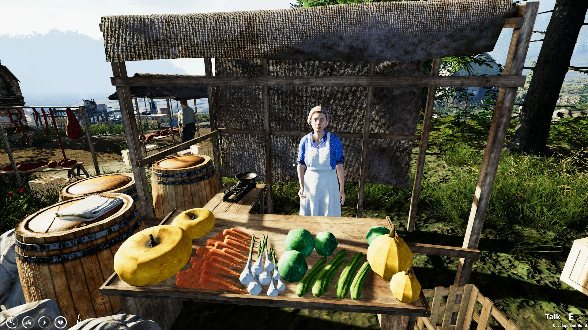 Captura Farmers Life – Puesto De Mercado Con Vegetales Y Bebidas Exhibidas