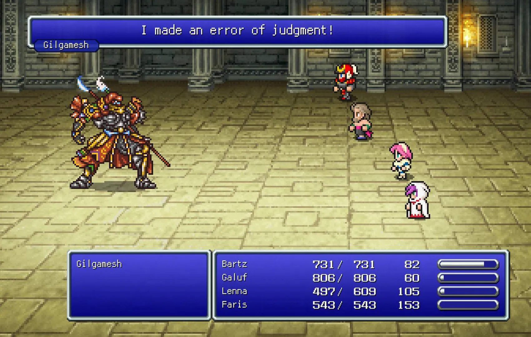 Captura Final Fantasy Pixel Remaster Combate Por Turnos En Salon Dorado Contra Jefe