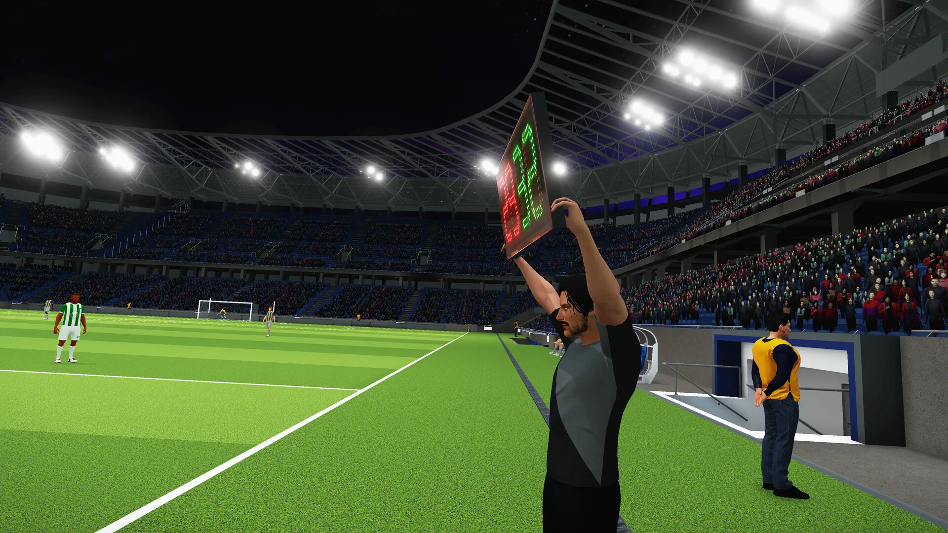 Captura Football Life Simulator Jugador Levanta Trofeo En Estadio Lleno De Espectadores