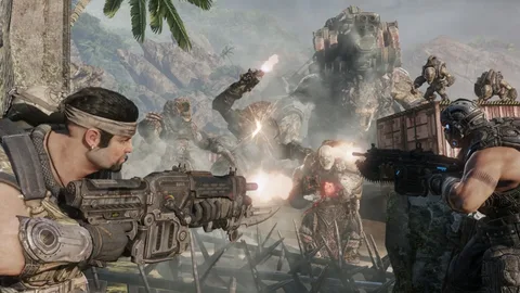 Captura Gears Of War 4 Enfrentamiento Entre Soldados Y Monstruos En Plena Batalla