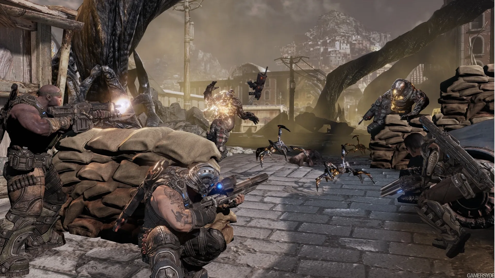 Captura Gears Of War 4 Soldado Oculto Tras Un Muro Disparando A Traves Del Bosque
