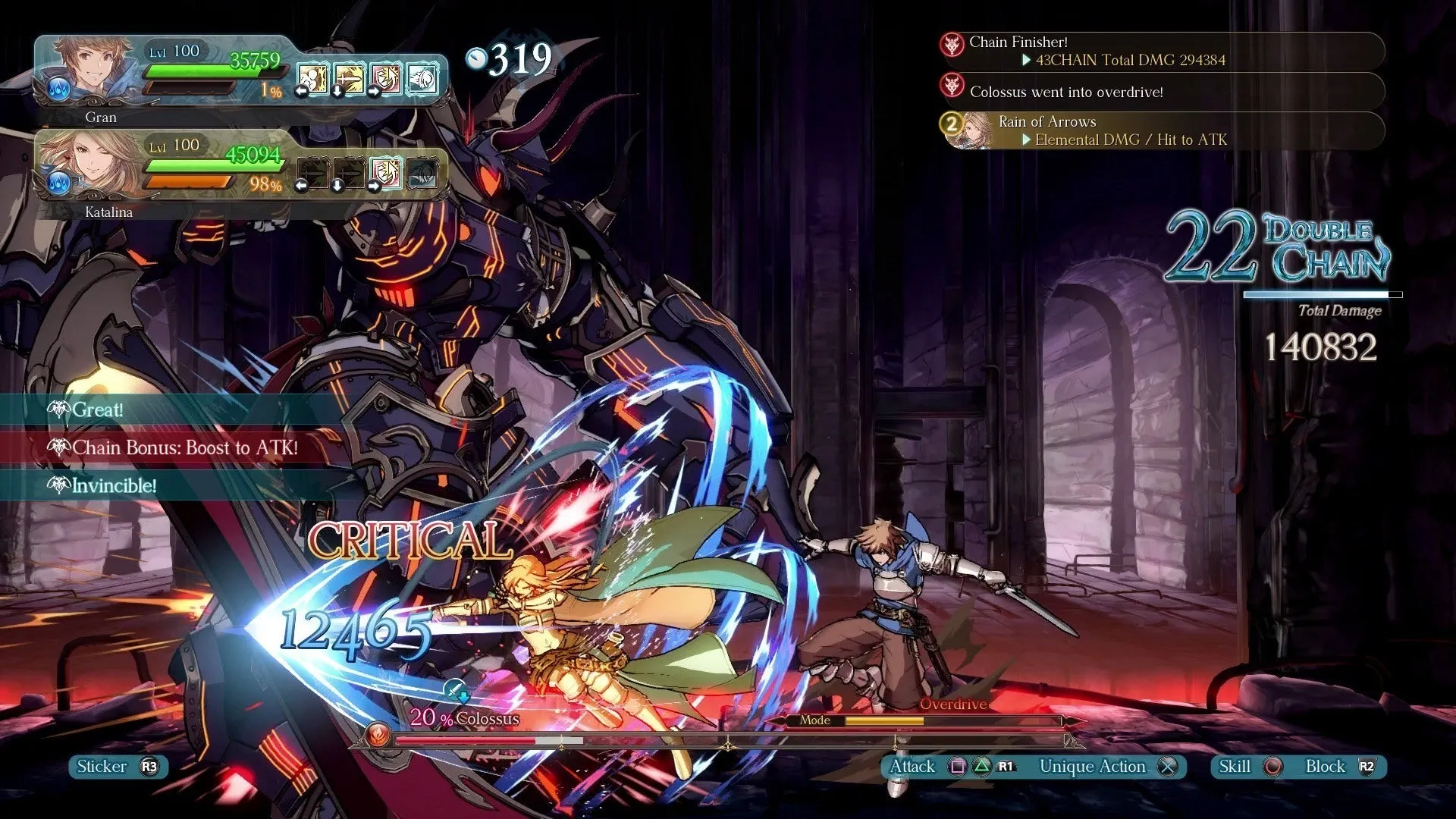 Captura Granblue Fantasy Versus Rising Deluxe Edition – Combate Con Interfaz Y Rayos Azules En Una Arena Futurista