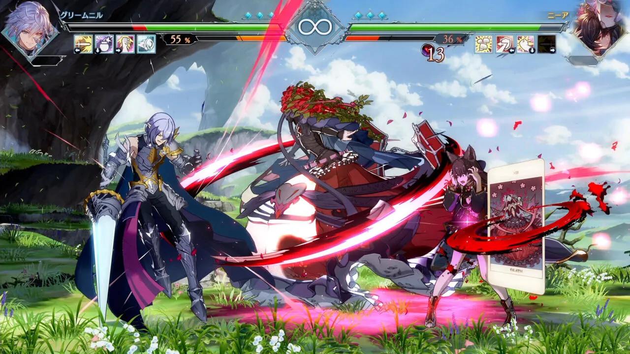 Captura Granblue Fantasy Versus Rising Deluxe Edition – Lucha Intensa Entre Dos Personajes En Campo Abierto