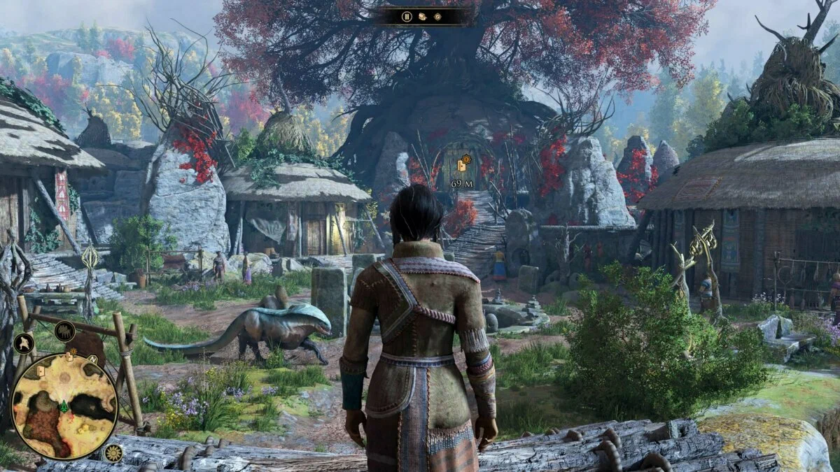 Captura GreedFall II The Dying World Exploracion De Un Poblado Con Arboles Exoticos Y Casas Rusticas