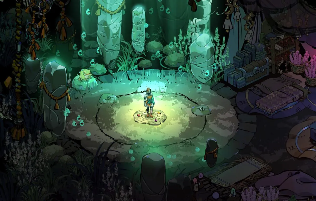 Captura Hades II – Personaje Se Enfrenta A Un Circulo De Energia En Camara Isometrica