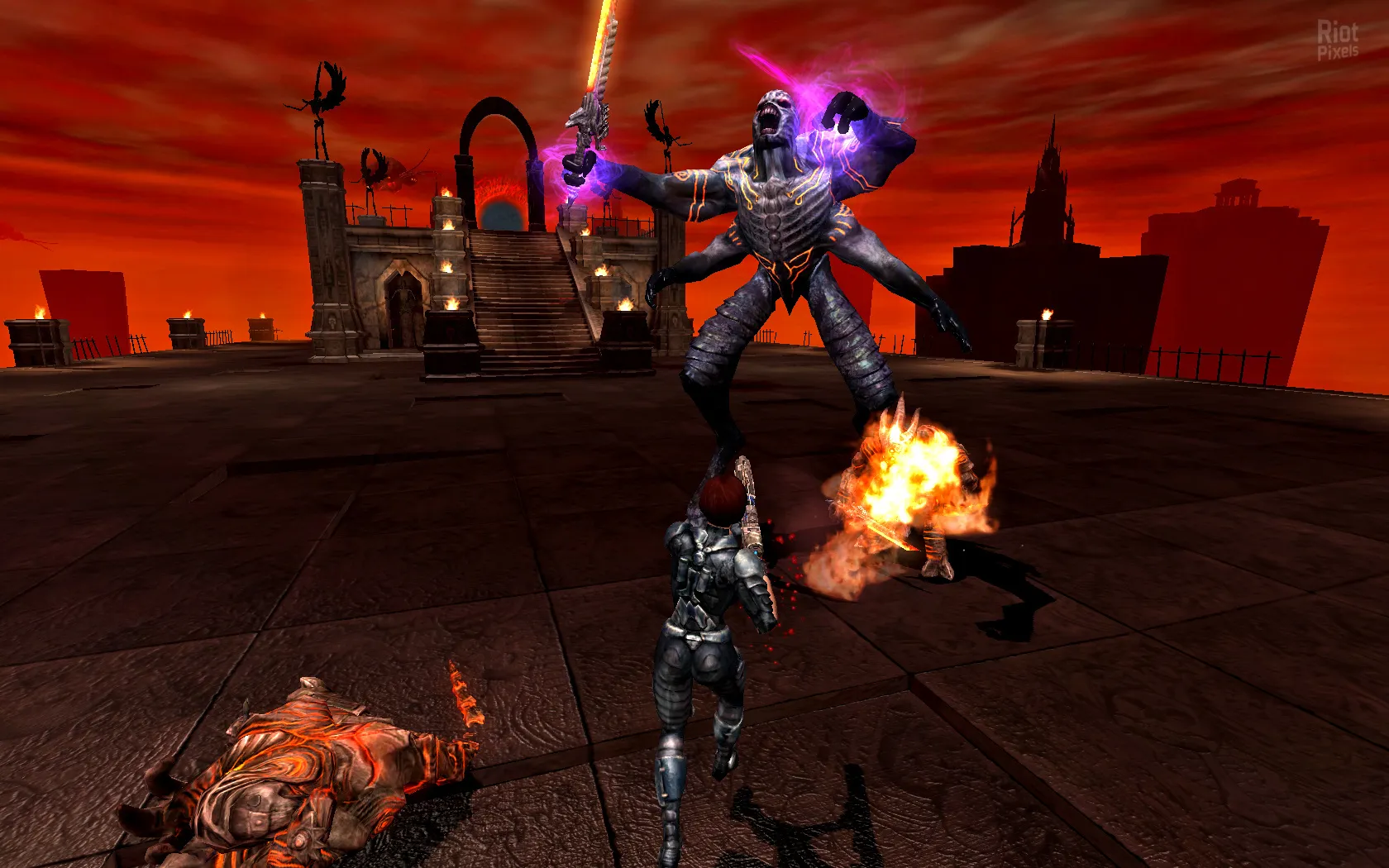 Captura Hellgate London – Combate Nocturno Con Fuego Y Poderes Arcanos En Una Azotea