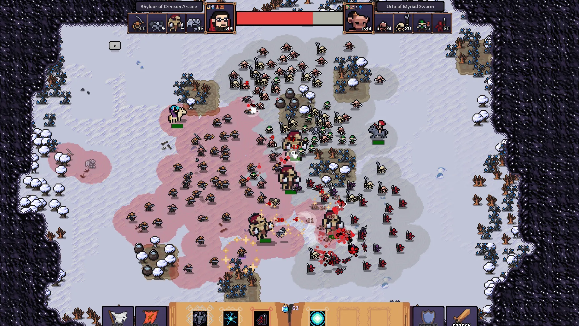 Captura Heros Hour Combate Masivo Con Unidades Dispersas Sobre Mapa Nevado