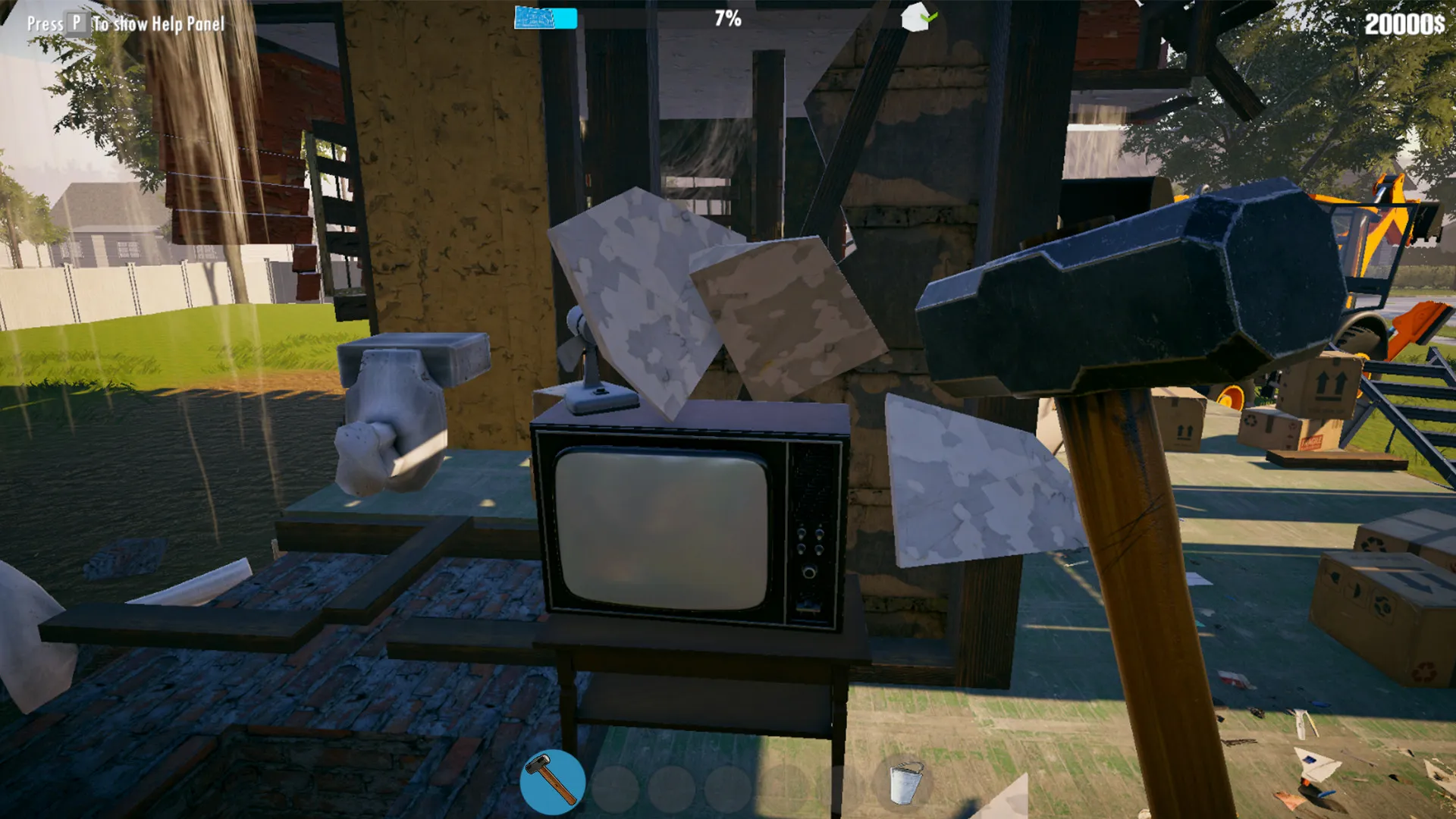 Captura House Builder 2 – Herramientas Y Desorden En Una Zona De Demolicion