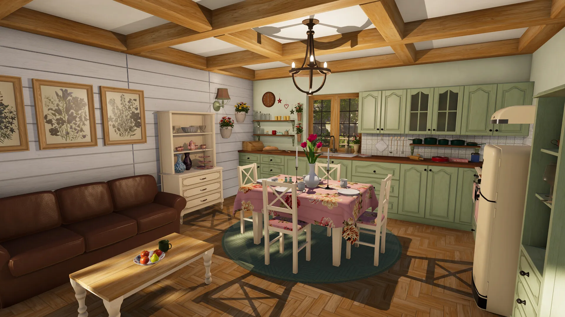 Captura House Flipper 2 Sala Comedor Con Decoracion Clasica Y Cocina Integrada
