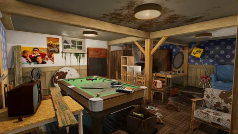 Captura House Flipper 2 Sala De Juegos Con Mesa De Billar Luces Calidas Y Decoracion Urbana