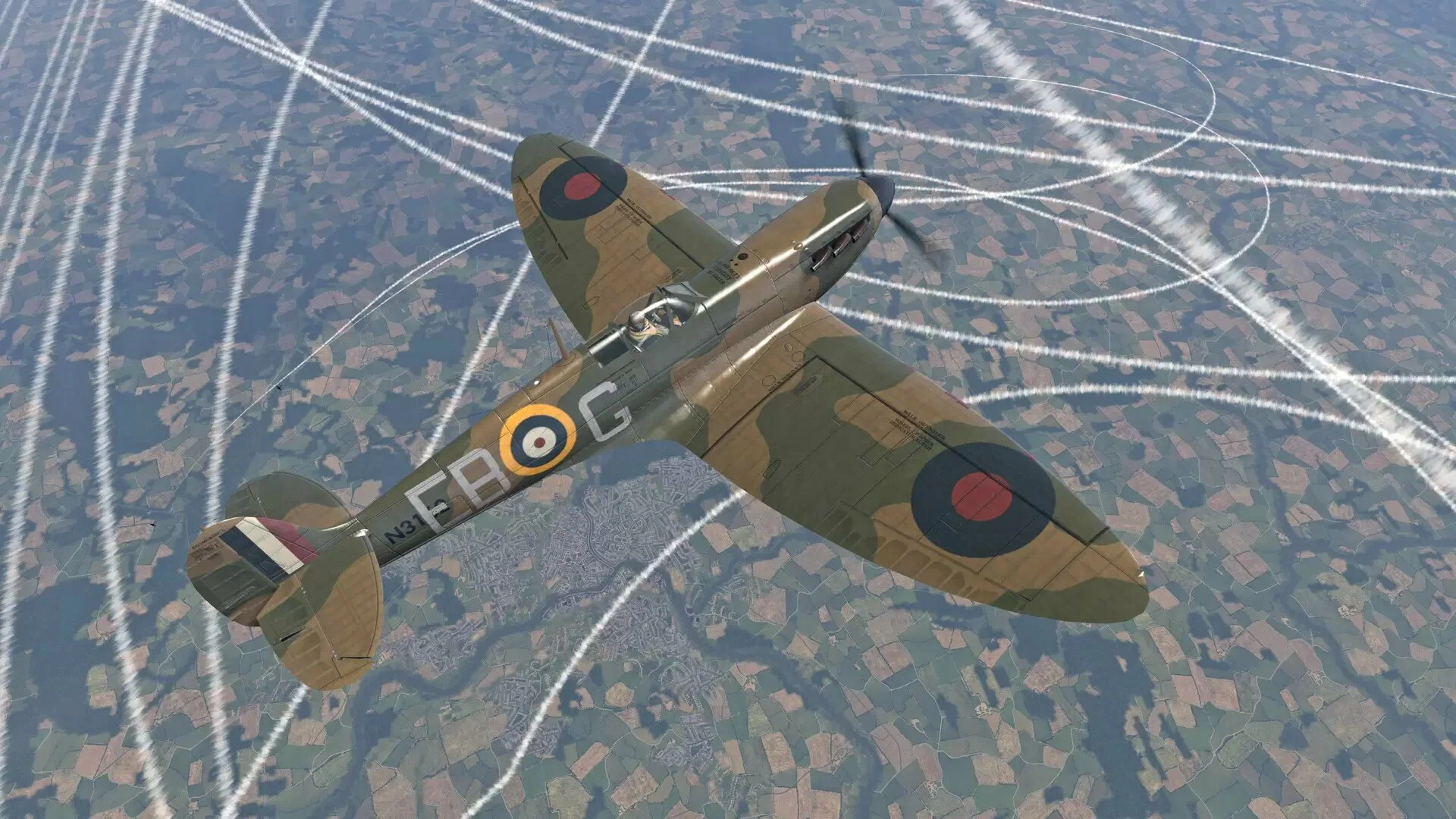 Captura IL 2 Sturmovik Cliffs Of Dover Blitz – Avion Cruzando Cielos Rayados Por Trayectorias De Combate