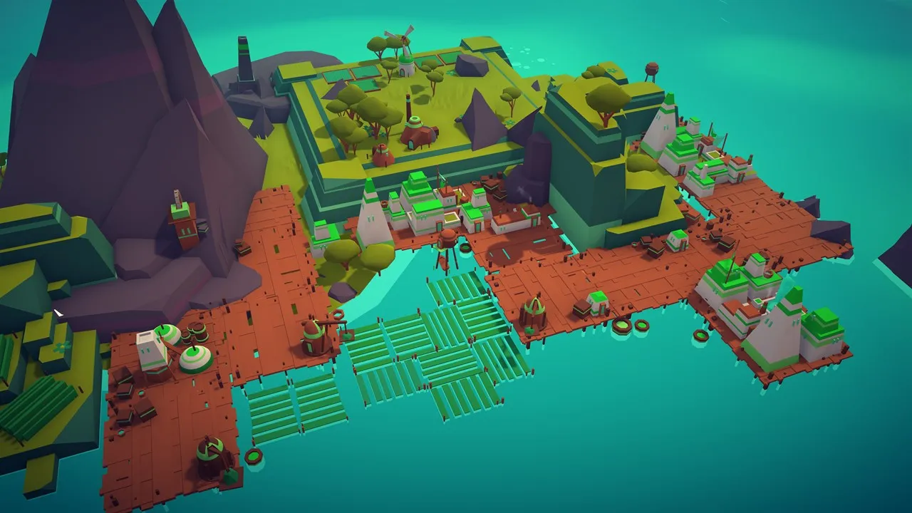 Captura ISLANDERS – Zona Elevada Con Edificios Coloridos Y Caminos En Una Isla Dividida