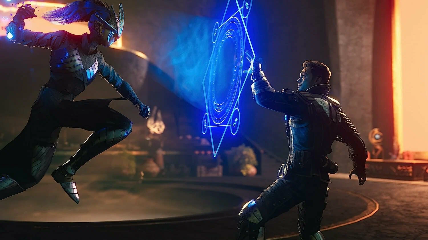 Captura Immortals Of Aveum Hechiceros Enfrentandose Con Magia En Una Sala Dorada