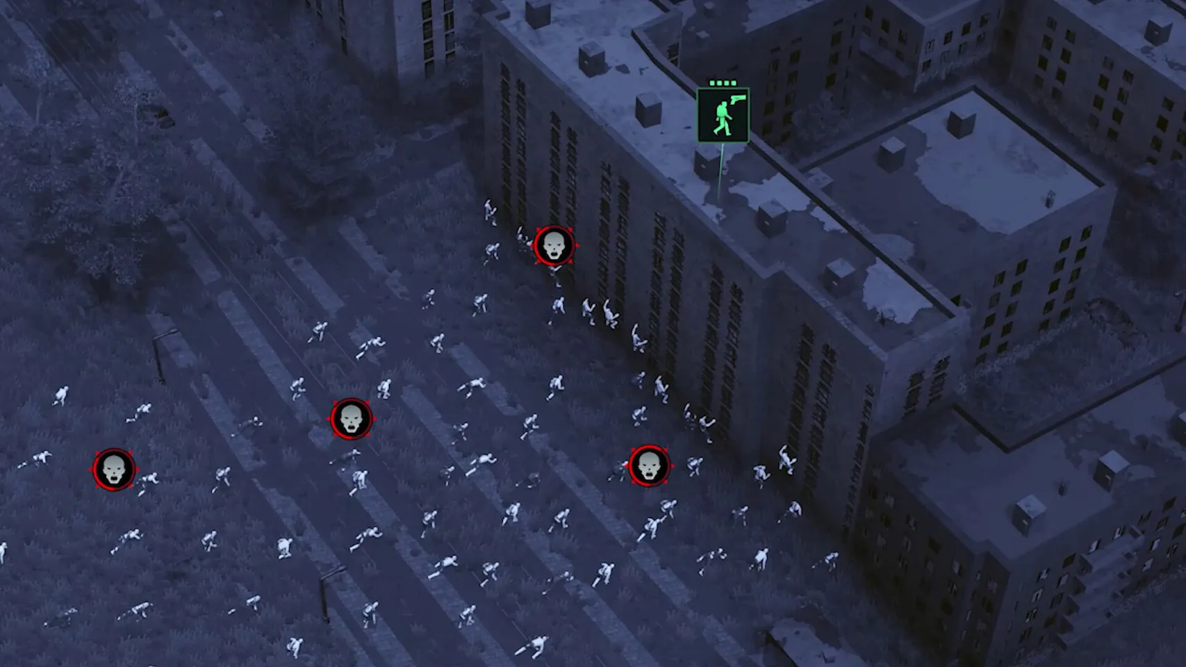 Captura Infection Free Zone Calles Nocturnas Con Marcadores Y Objetivos Senalados