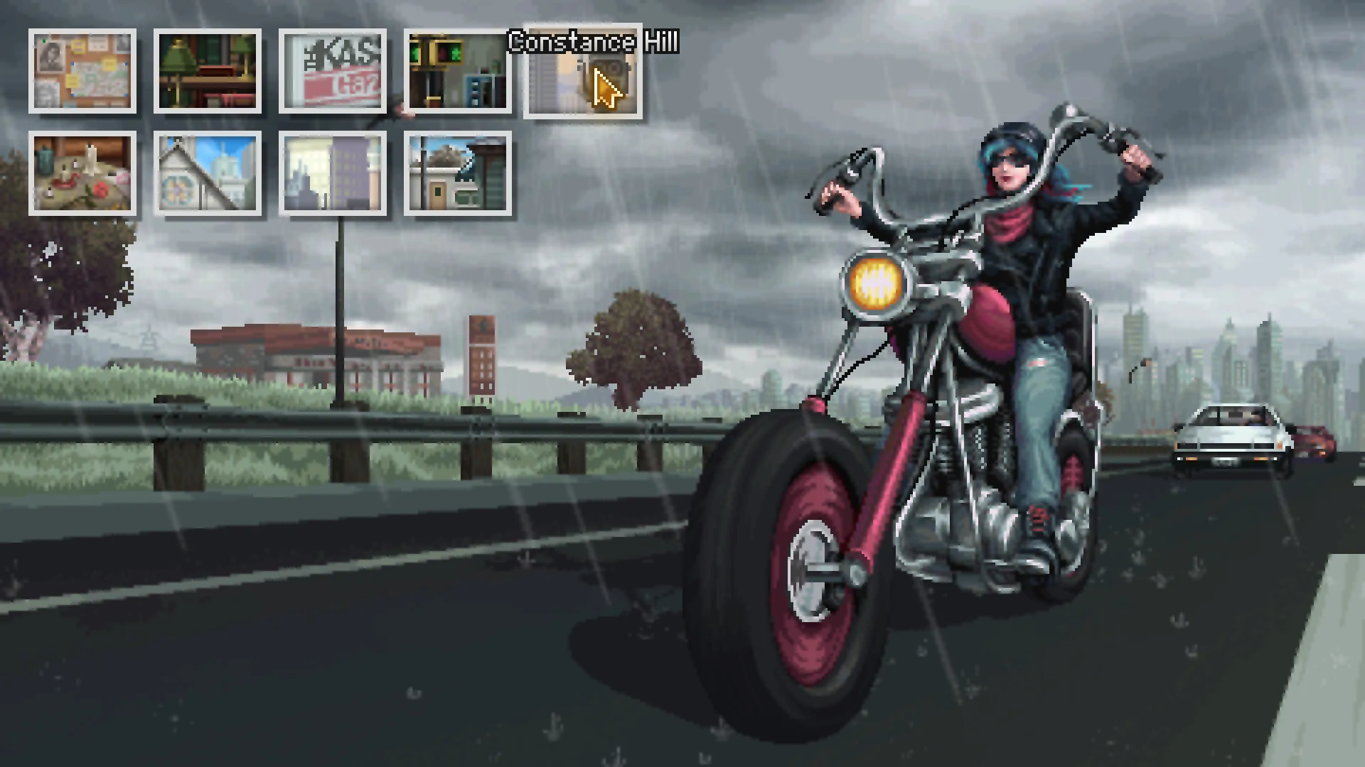 Captura Kathy Rain 2 Soothsayer Escena De Carretera Con Kathy Conduciendo Su Motocicleta