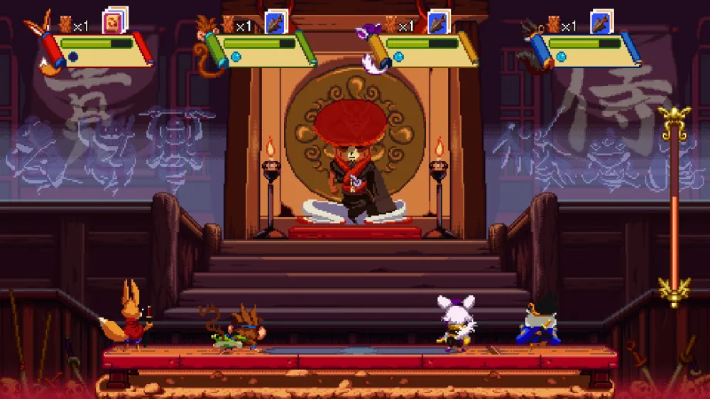 Captura Kemono Heroes Escena En Castillo Oriental Con Jefe Central Y Efectos De Combate