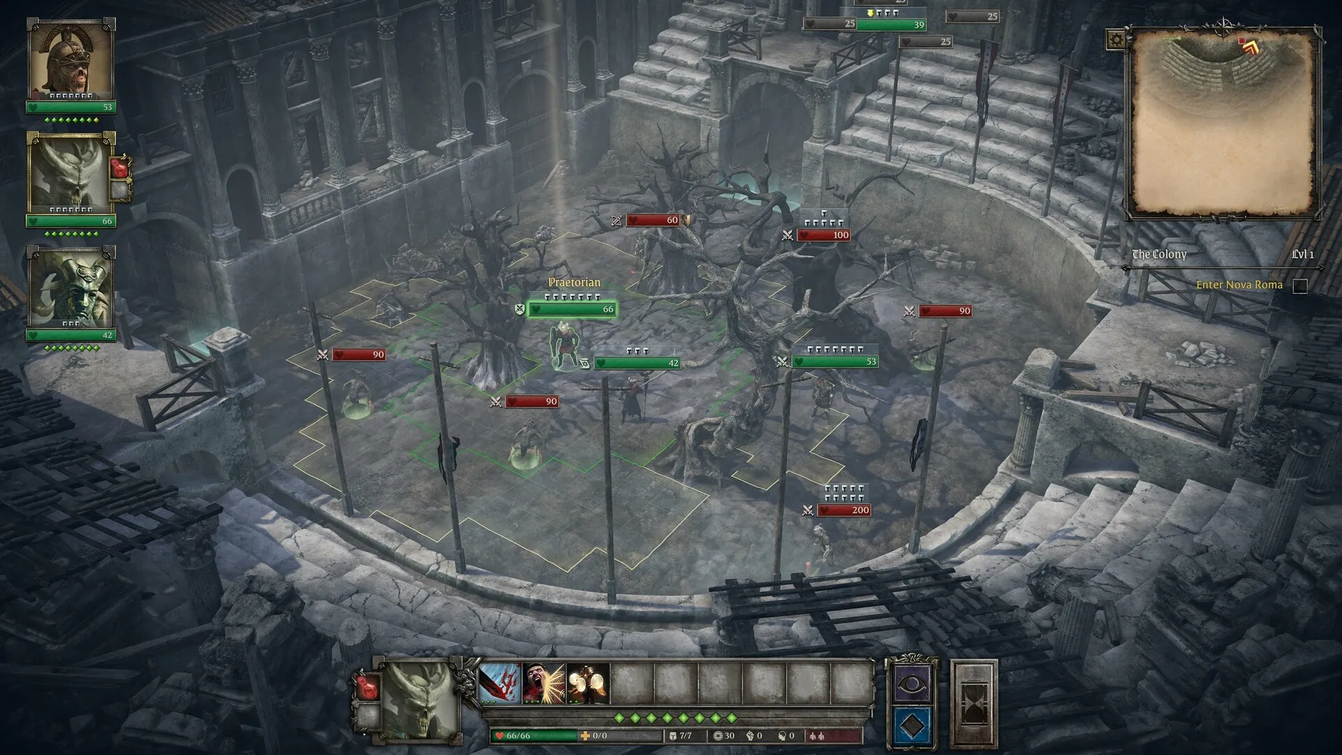 Captura King Arthur Legion IX – Enfrentamiento En Una Plaza Circular Rodeada De Columnas