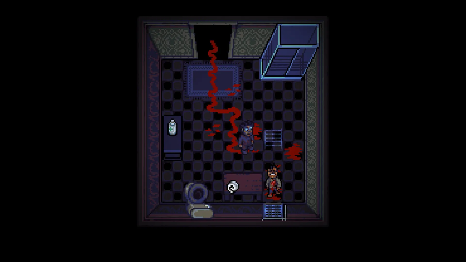 Captura Look Outside – Cuarto Pequeno Y Oscuro Con Un Cadaver Sobre El Suelo
