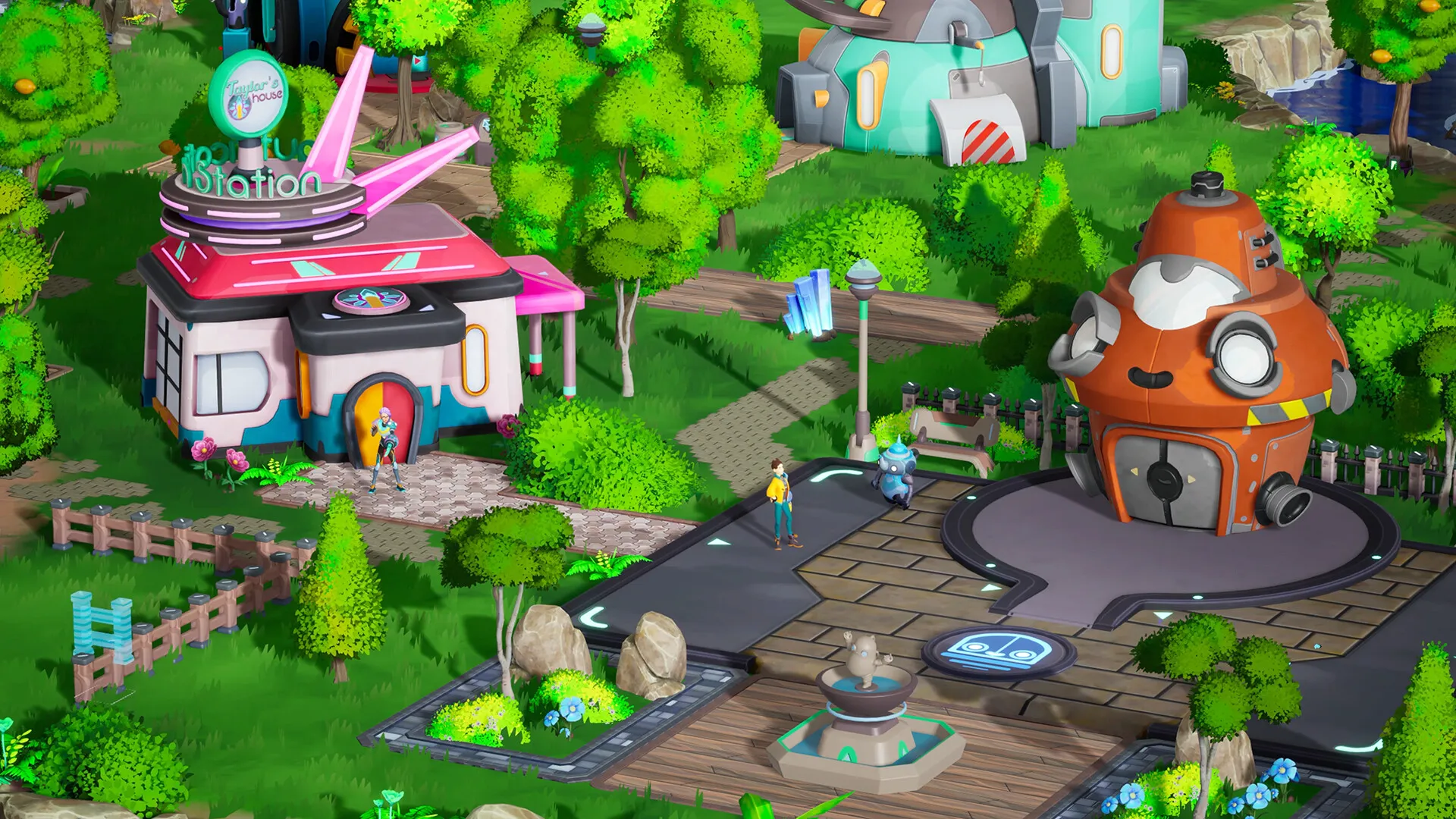Captura Lynked Game Spark – Pueblo Colorido Con Casas Caminos Y Personajes Visibles