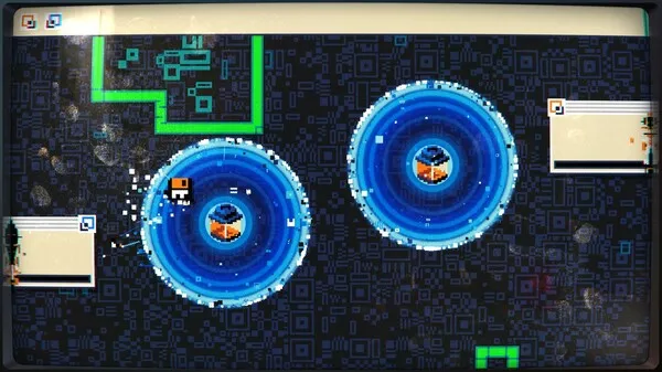 Captura Mainframes – Dos Circuitos Azules Giratorios Se Conectan En Una Interfaz Digital Sobre Fondo Negro