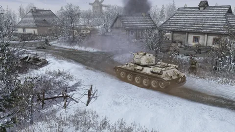 Captura Men Of War – Tanque Aleman Avanza Por Un Pueblo Nevado
