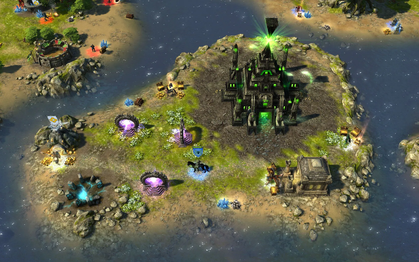 Captura Might Magic Heroes VI Terreno Con Estructuras Magicas En Una Isla Con Agua Alrededor 1