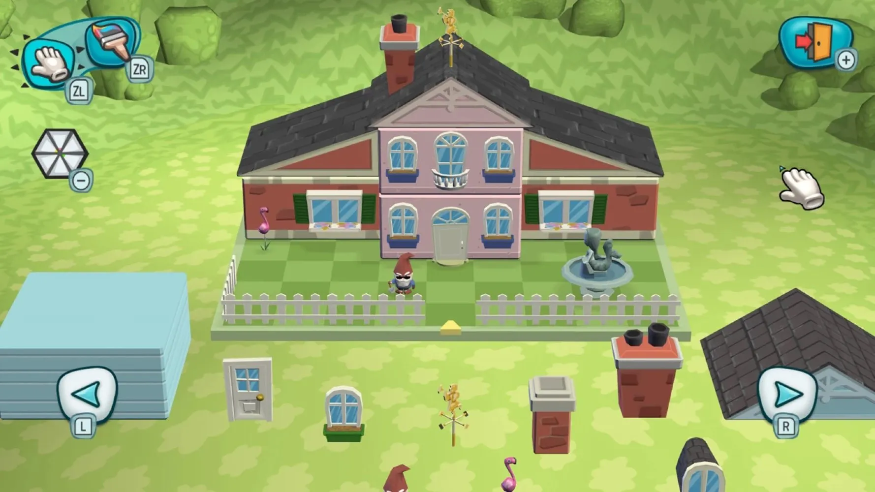Captura MySims Vista Aerea De Una Casa Y Su Entorno Con Iconos De Navegacion