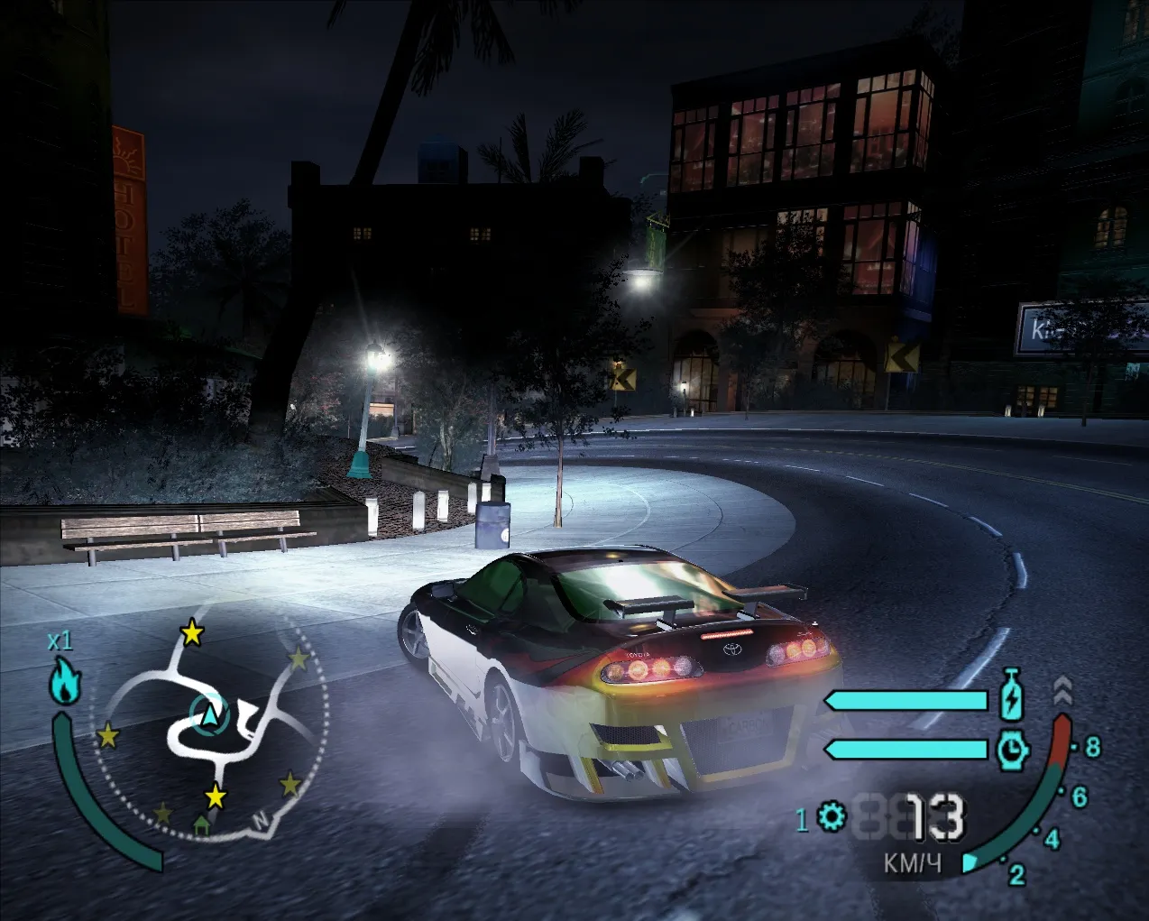 Captura Need For Speed Carbon – Derrape Cerrado Sobre Pavimento Mojado Con Radar Activo