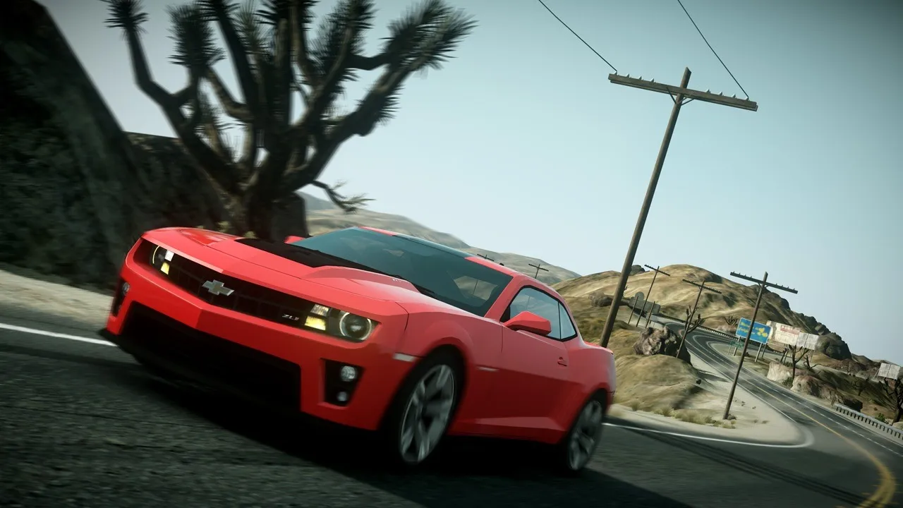 Captura Need For Speed The Run Auto Rojo Desciende Por Una Carretera Desierta