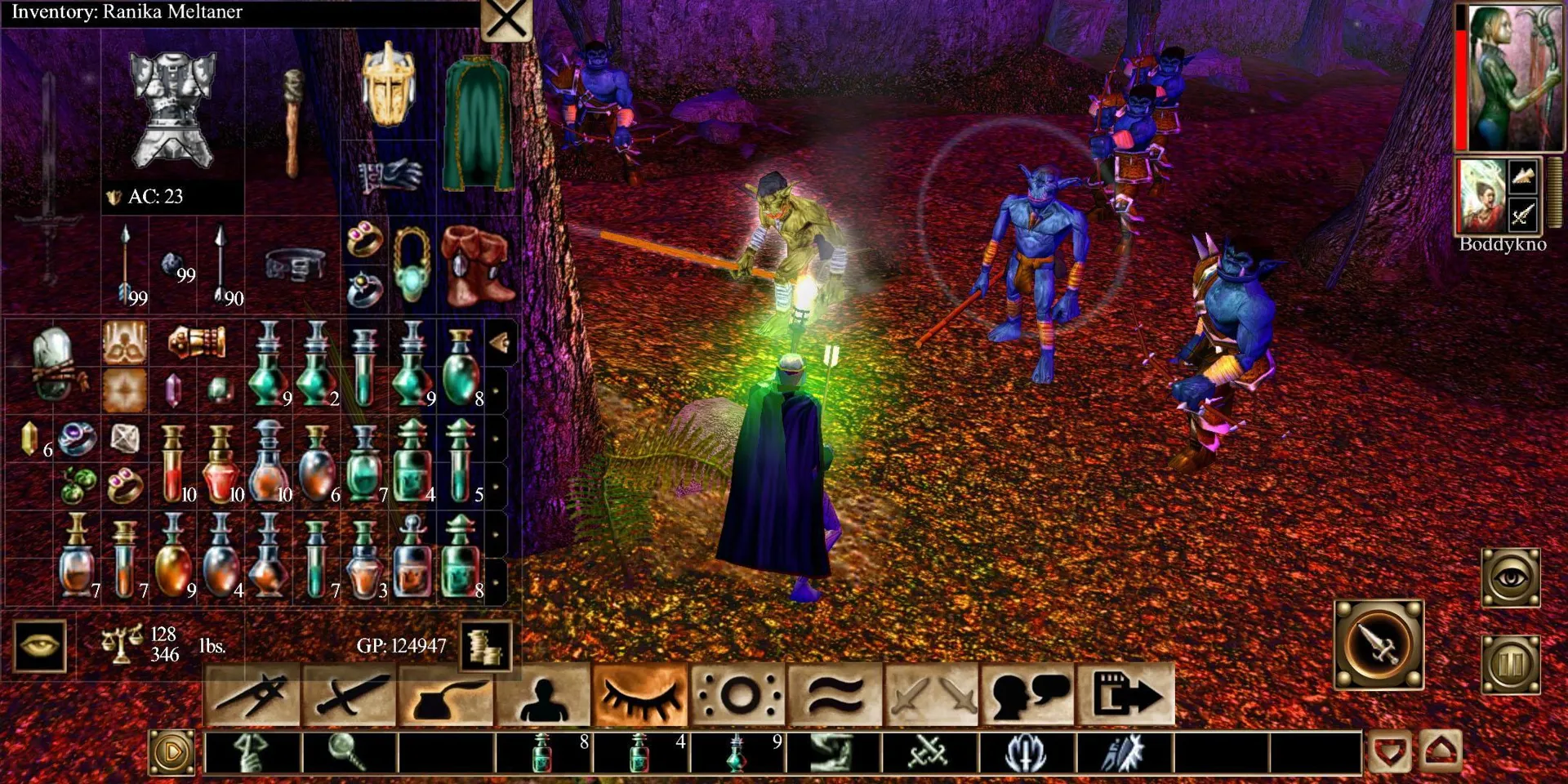 Captura Neverwinter Nights Enhanced Edition Interfaz Clasica Con Inventario Y Personajes En Una Mazmorra