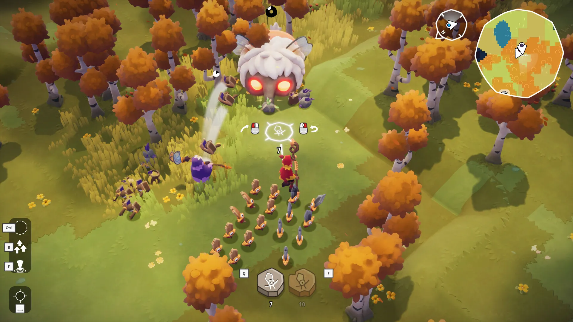 Captura Oddsparks Enfrentamiento En Bosque Otonal Con Criaturas Y Estructuras Misteriosas