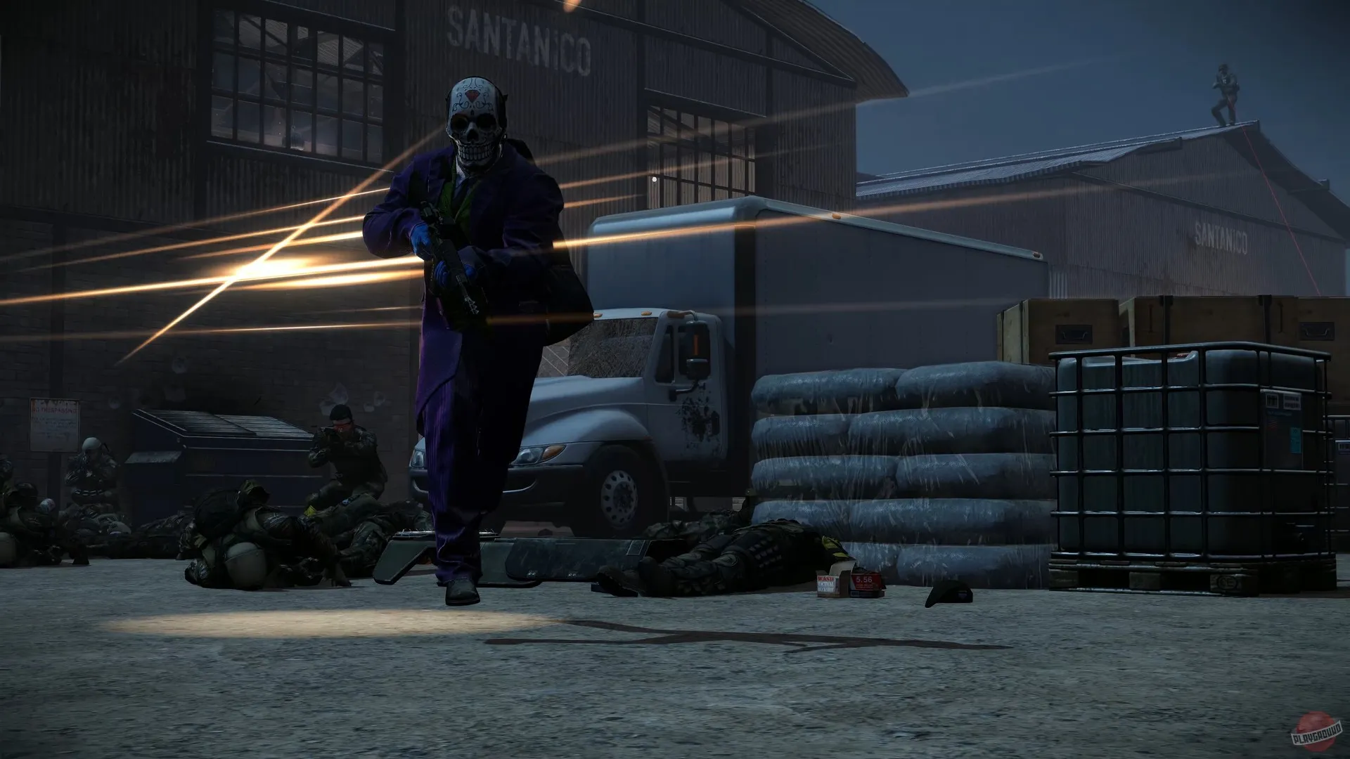 Captura Payday 2 Disparo En Plena Mision Nocturna Dentro De Un Estacionamiento