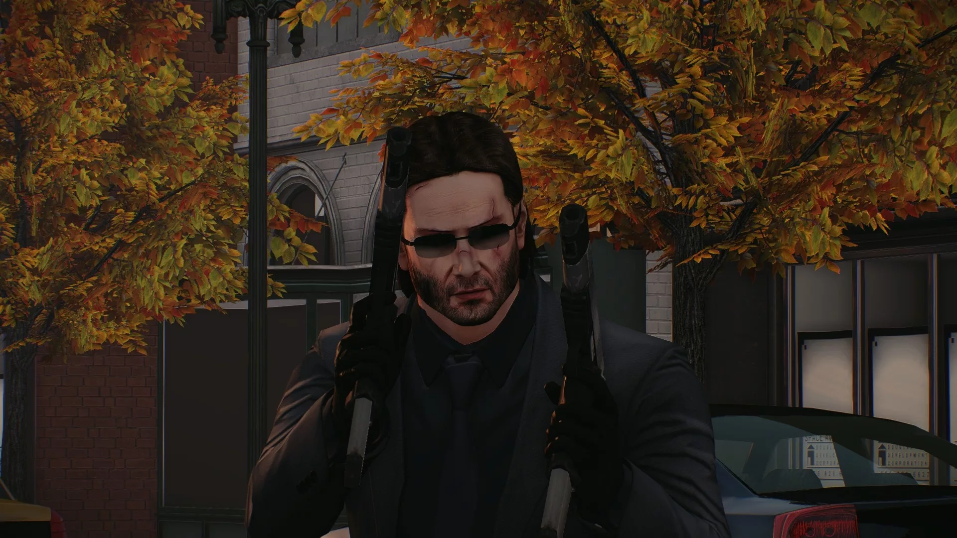 Captura Payday 2 Hombre Con Mochila Y Cabello Largo Camina Frente A Arboles Otonales