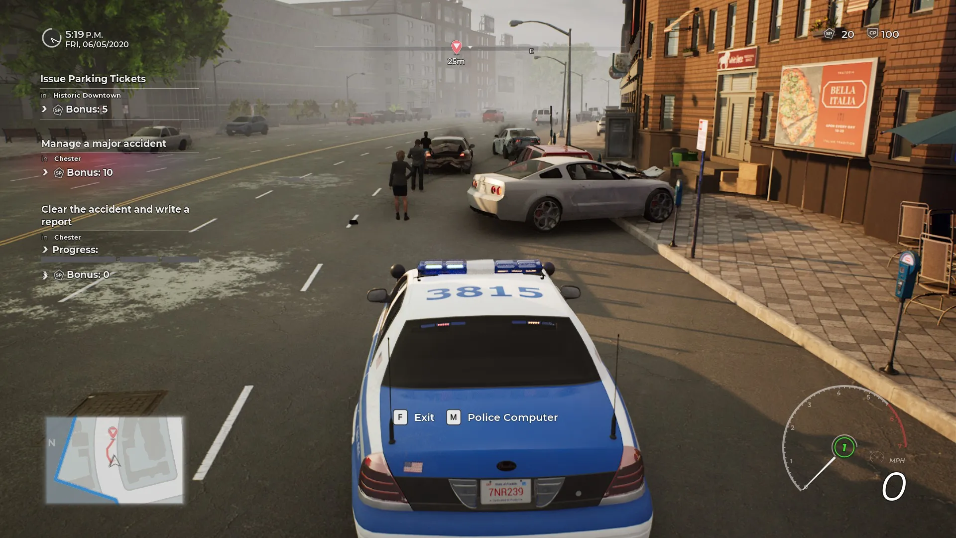 Captura Police Simulator Patrol Officers – Vista Trasera De Patrulla En Persecucion Sobre Asfalto Mojado