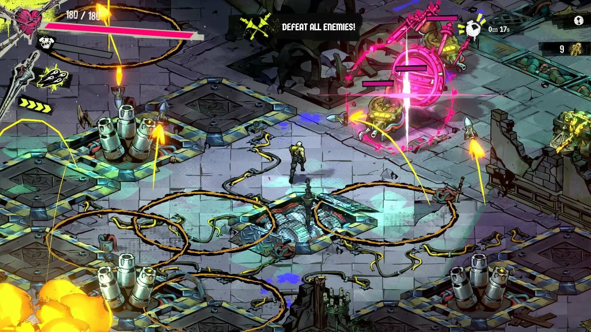 Captura Reign Breaker – Vista Isometrica Con Accion Intensa Y Rayos Brillantes