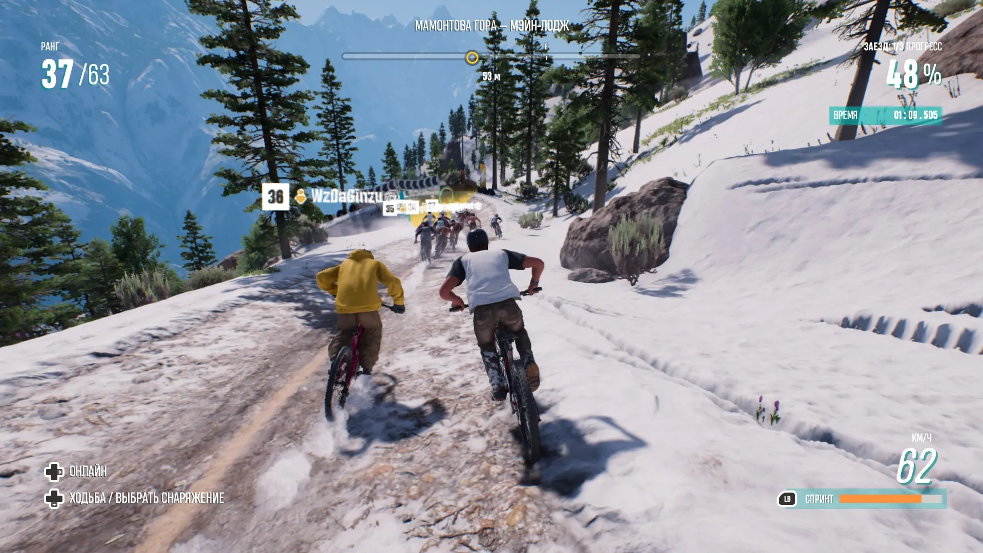 Captura Riders Republic Competencia En La Nieve Con Ciclistas Bajando Montana