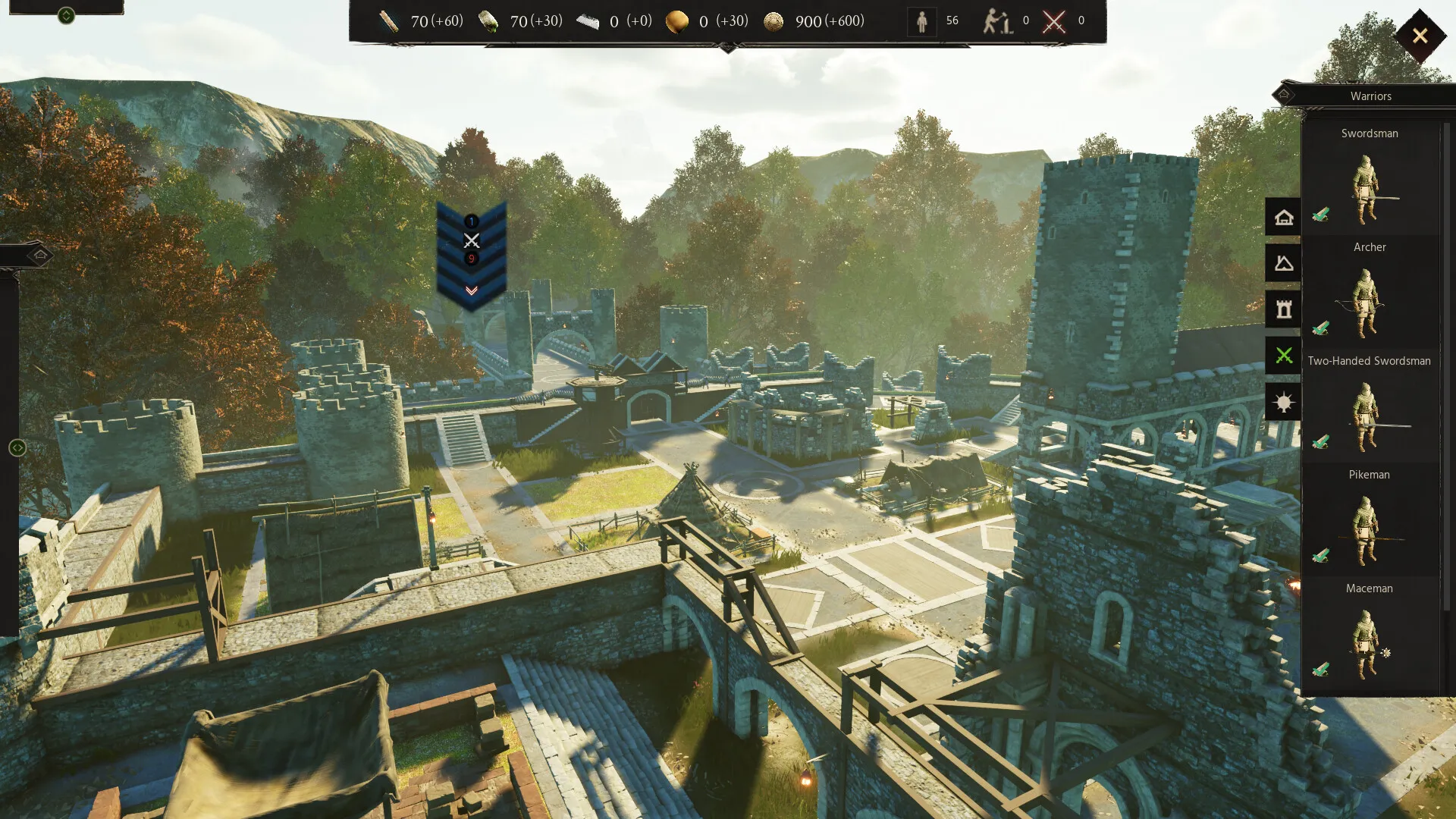 Captura Robin Hood Sherwood Defenders – Vista Desde Lo Alto De Una Ciudad Con Estructuras Medievales