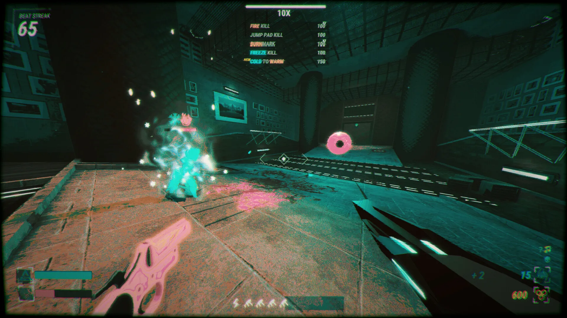 Captura Robobeat Interfaz Y Combate En Escenario Oscuro Con Colores Vibrantes