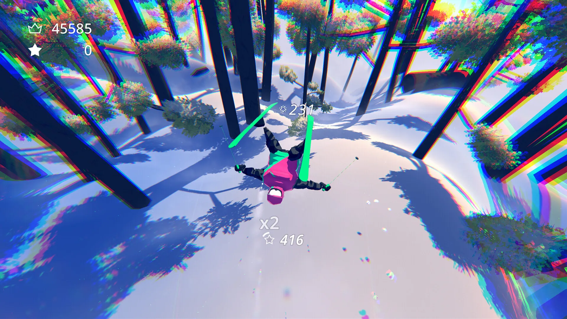 Captura SN0 Ultimate Freeriding Esquiador Entre Arboles En Un Bosque Cubierto De Nieve