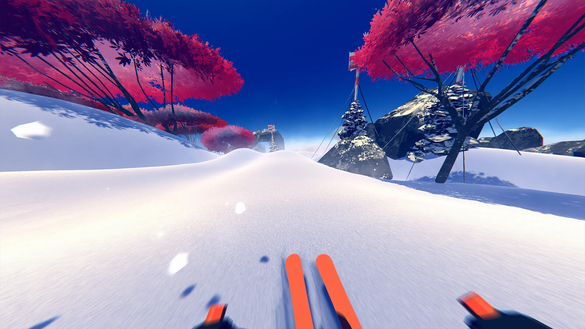 Captura SN0 Ultimate Freeriding Perspectiva En Primera Persona Con Esquis Deslizandose Por La Nieve