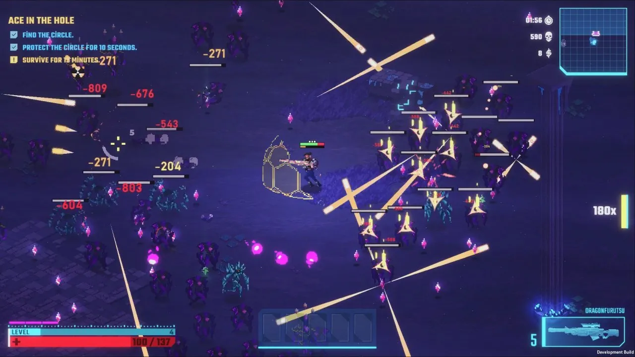 Captura SODAMAN Primer Plano Del Protagonista Apuntando Con Su Arma Al Frente