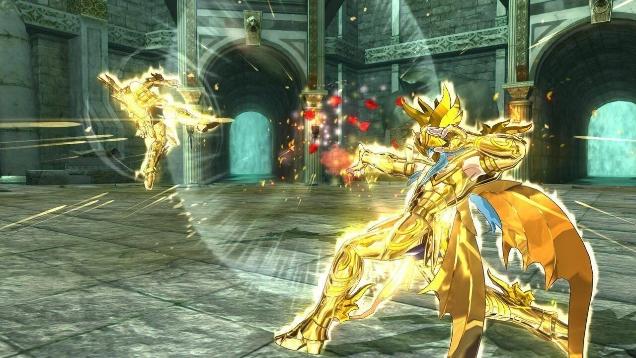 Captura Saint Seiya Soldiers Soul Combate Entre Caballeros Dorados En Escenario De Templo