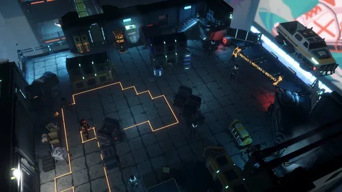 Captura Shift N Slay – Escenario Futurista Con Casillas De Movimiento Iluminadas