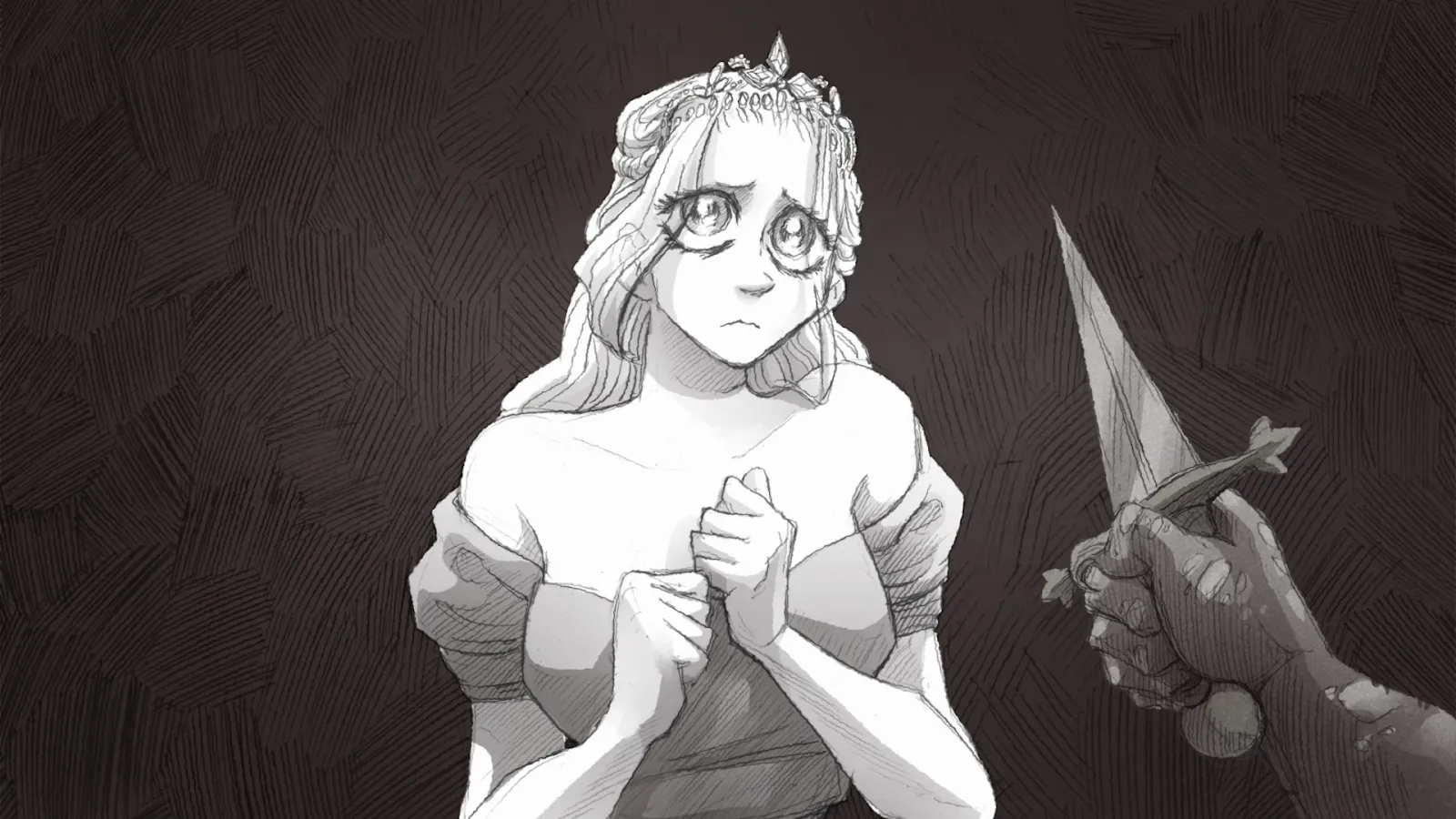Captura Slay The Princess The Pristine Cut – Primer Plano De La Princesa Frente A Una Daga