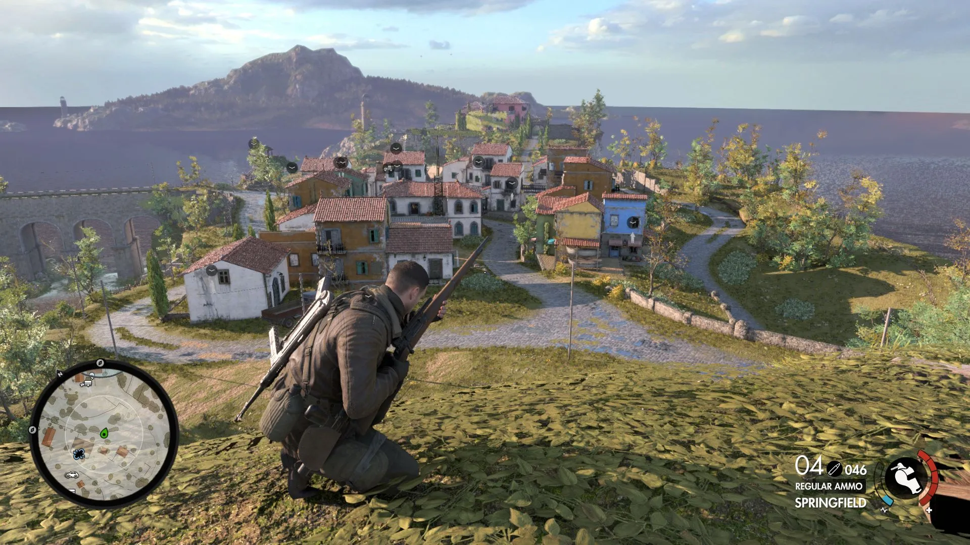 Captura Sniper Elite 4 Francotirador Apuntando Desde Una Colina Con Mira Visible
